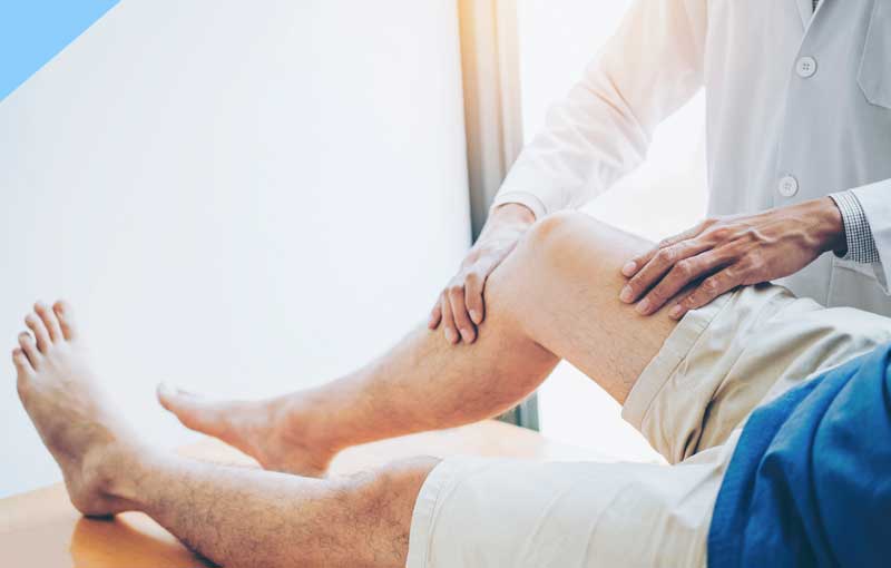 A Person receiving knee treatment