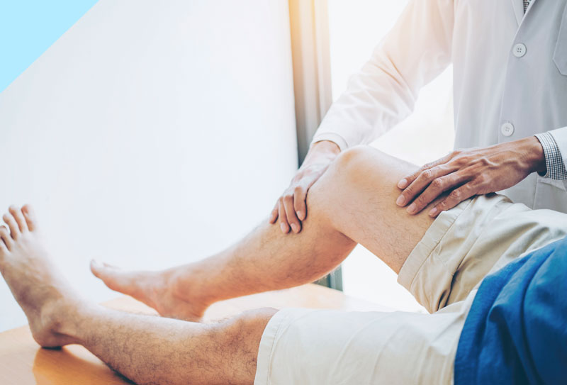 A Person receiving knee treatment
