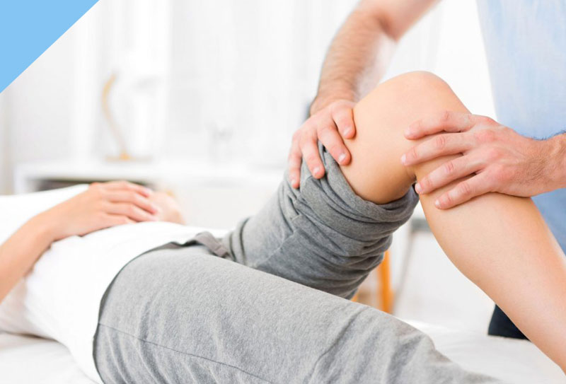 A patient receiving treatment on their knee