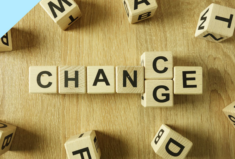 Children's Wooden blocks with letters spelling change/chance